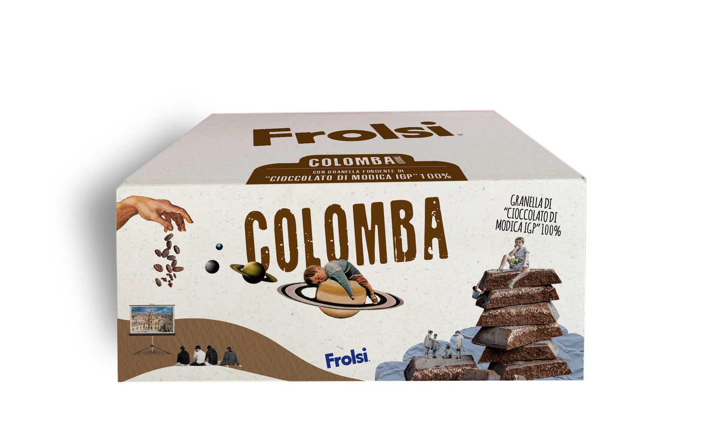 Colomba con granella fondente di "Cioccolato di Modica IGP" 100%