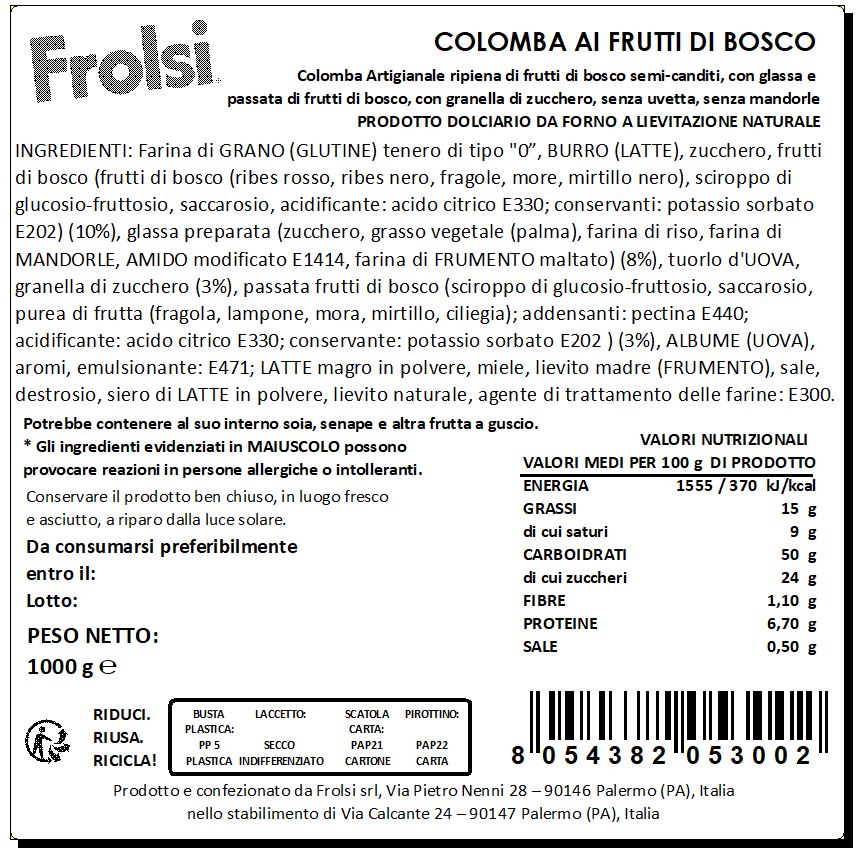 Colomba ai Frutti di Bosco
