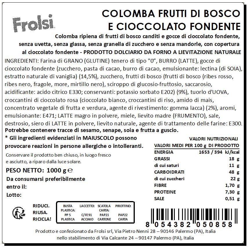 Colomba Frutti di bosco e Cioccolato Fondente