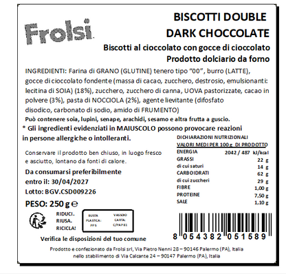 BISCOTTI DOUBLE  DARK CHOCCOLATE