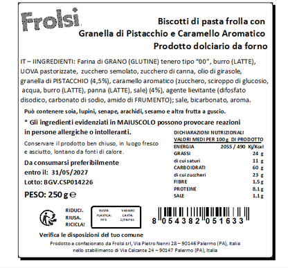 Biscotti pistacchio e caramello salato