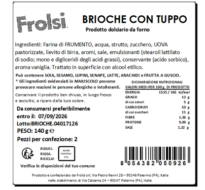 BRIOCHE CON TUPPO 2PZ