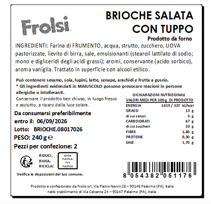 BRIOCHE SALATA CON TUPPO 2pz