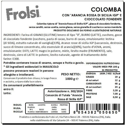 Colomba "Arancia Rossa di Sicilia IGP" e Cioccolato Fondente